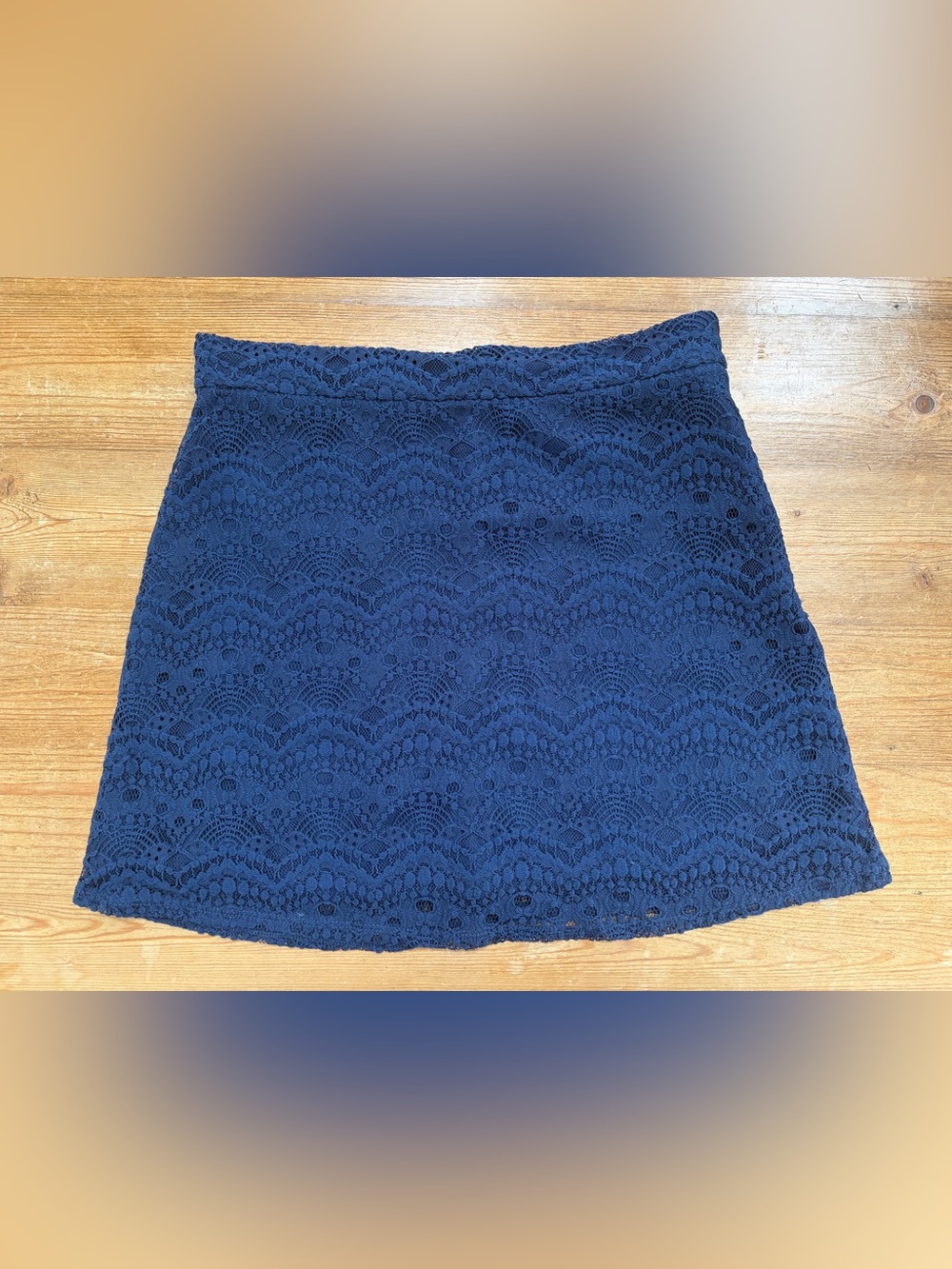 Forever 21 Lace A-Line Mini Skirt Small Navy